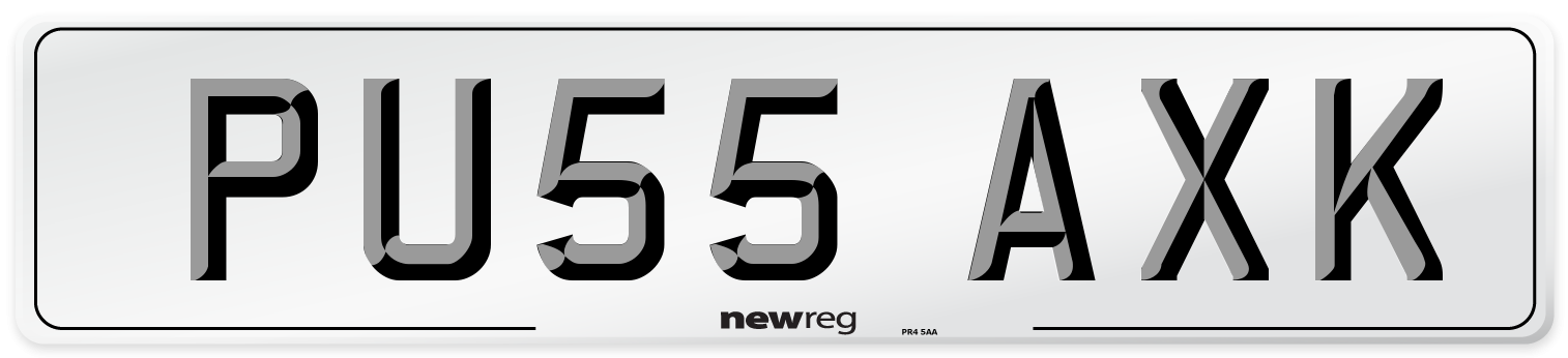 PU55 AXK Number Plate from New Reg